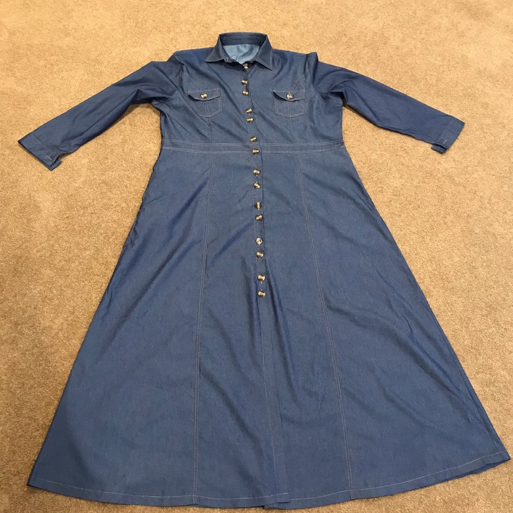 Women Maxi Shirt Dress Plus Size 5XL Pockets See Pics: Bunching flaw at buttons